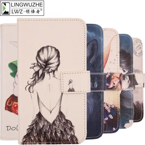 Case For Danew Konnect Trace T-One 5.5" Painting Leather Mobile Phone Holster Flip Wallet Style Cover Pouch Skin Cases