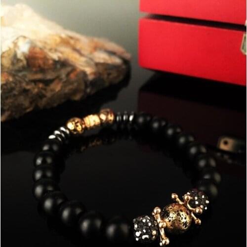Dr Stone Natural Stone Unisex Onyx and Hematite Stone Bracelet NRS818 372887726