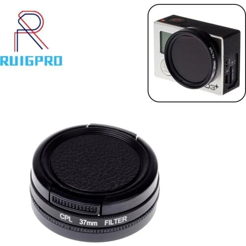 RP 37mm Diameter Split CPL Filter for Gopro Hero 4 3+ Action Camera with Lens Cover Go pro Accessories