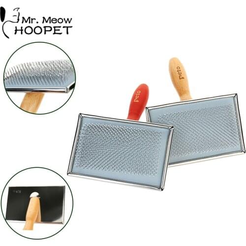 Hoopet Pet Comb Stainless Steel Cat Brush Wooden Handle Pet Grooming Tool Big Dog Brush Hair Fur Cleaner Floating Hair Removal
