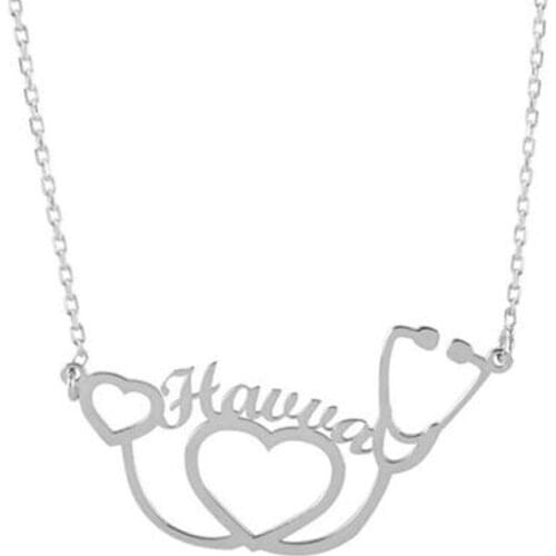 Personalized Stainless Steel Jewelry Customized Heart Necklace Bijoux Femme Pendant Custom Name Necklaces Doctor Gift