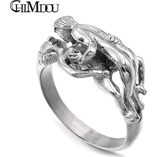 CHIMDOU 2019 Stainless Steel Ring Cool Sexy Hugging Women Men Ring Jewelry AR131S10