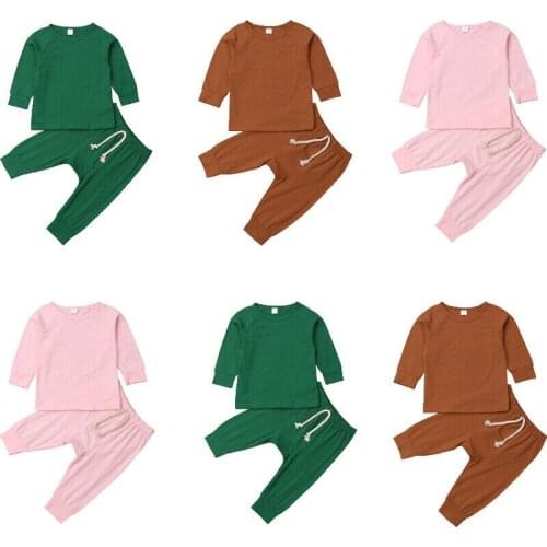 0-24M Baby Boy Girl Sweater Clothes Set Autumn/Winter Knitting Warm Soft Long Sleeve Shirts Tops+Pants Pjs Sleepwear Outfit Set