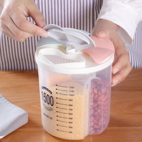 Kitchen Storage Box Grain Storage Food Storage Box Kitchen Supplies Tank Moisture-Proof Sealed Household Transparent Organizers