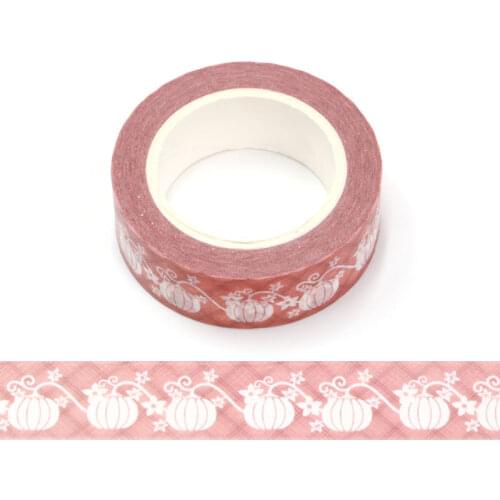 10pcs/lot 15mm*10m Thanksgiving White pumpkin Brown Stripes Pink washi tape Masking Decorative Tapes scrapbooking stationery
