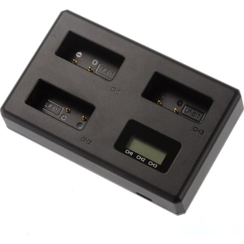 LP-E17 Type-C Triple Channel Camera Battery Charger LCD-3USB Cable for Canon EOS 5Ds 6D 7D II III 80D