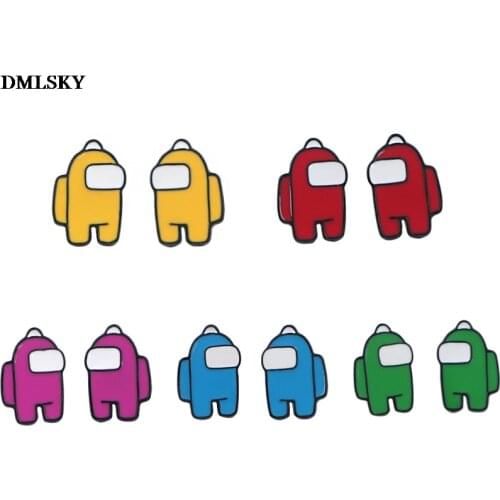 MD001 DMLSKY Multiple Colour Cute Stud Earrings Female Charm Enamel Earrings Cartoon Jewelry Accessories Kids Gifts