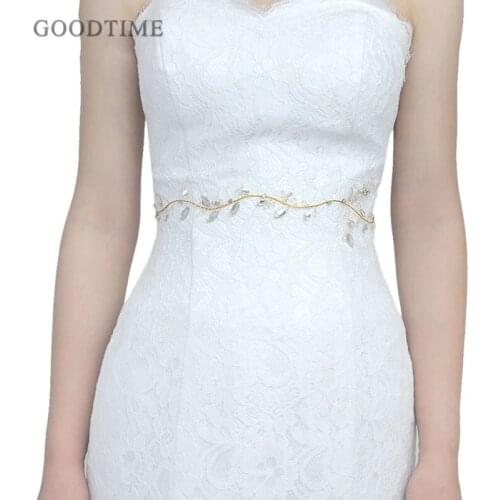 Fashion Bridal Belt Prom Headdress Handmade Beaded Crystal Wedding Hair Accessories Dress Belts For Women Girls