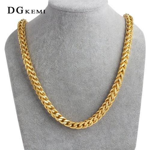 61cm*8mm New Arrive Stainless Steel Gold color Smooth Chains Mens Boys Fashion Necklaces jewelry,High Quality Lowest Price