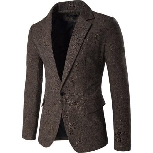 2021 Mens Double-Faced Woolen Goods Casual blazer Thickening Thermal Fashion One Button blazer