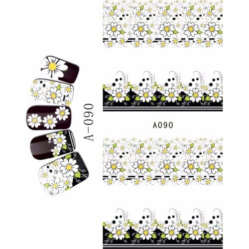 WATER DECAL NAIL STICKER FULL COVER FLOWER DANDELION DAISY COW BOY GIRL HAPPY FAMILIES DAD AND KIDS A085-090