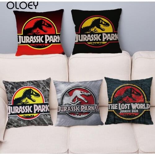 Jurassic Park Dinosaur Print Throw Pillow Cover Super Soft Plush Cushion Cover 45*45 Pillowcase Sofa Home Decor Cushion Covers