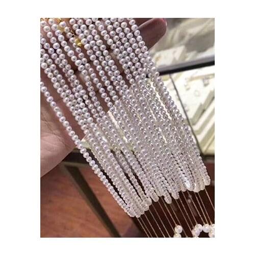 New Arrival Favorite Pearl Jewelry Classic 3mm Mini Baby Girl Round Genuine Freshwater Pearls Small Choker Necklace 38cm add 6cm