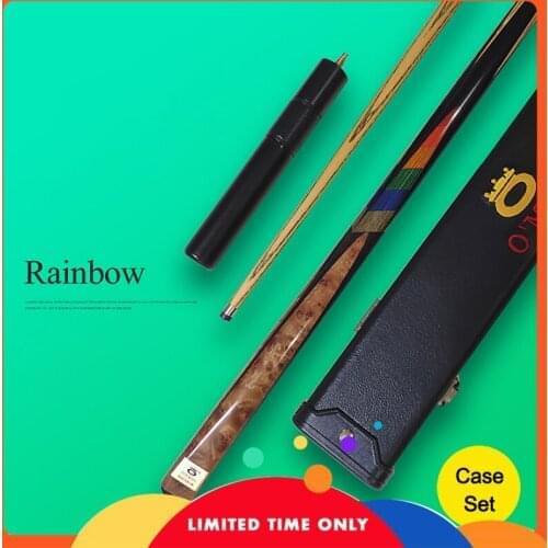 OMIN Rainbow 10mm Tip Cue Snooker with Snooker Cue Case Set 2019