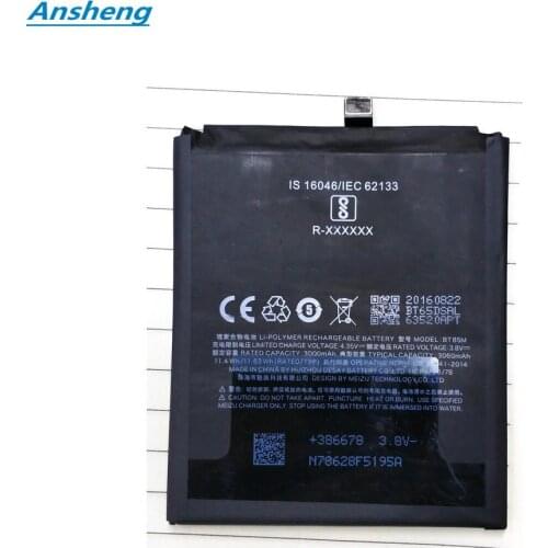 Ansheng High Quality 3000Mah BT65M battery for meizu MX6 mx6 Smartphone