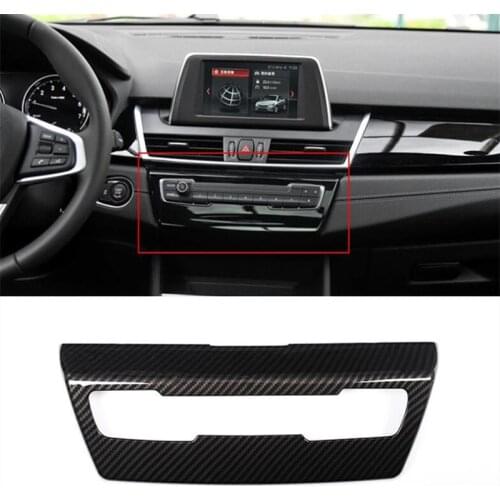 Carbon Fiber Style Center Console Volume Control Panel Decoration Cover Trim For BMW 2 Series Active Tourer 218i F45 ABS