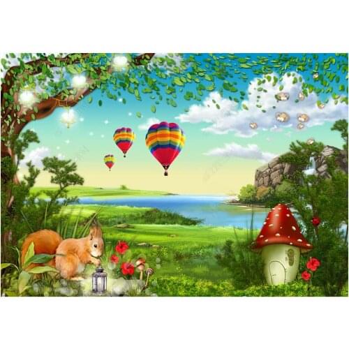 Custom photo wallpaper for walls 3 d murals Modern Rural landscape cartoon forest balloon childrens room mural background wall