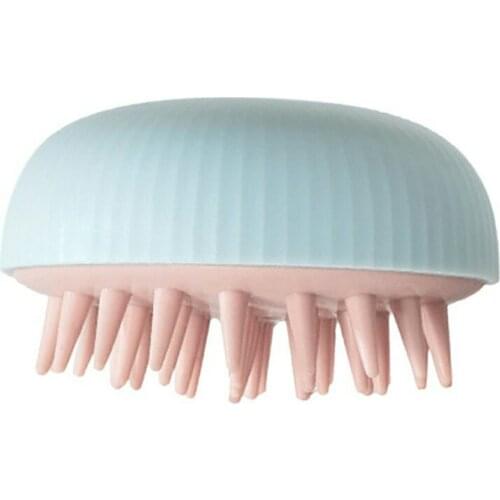 Portable Silicone Shampoo Brush Comfortable Grip Anti-skid Stripes On The Surface Dry And Wet Dual Use Brush