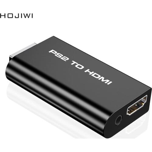 HOJIWI Portable PS2 to HDMI-compatibe Converter adapter 480i/480p/576i with 3.5mm Audio Output for All PS2 Display Modes AD17