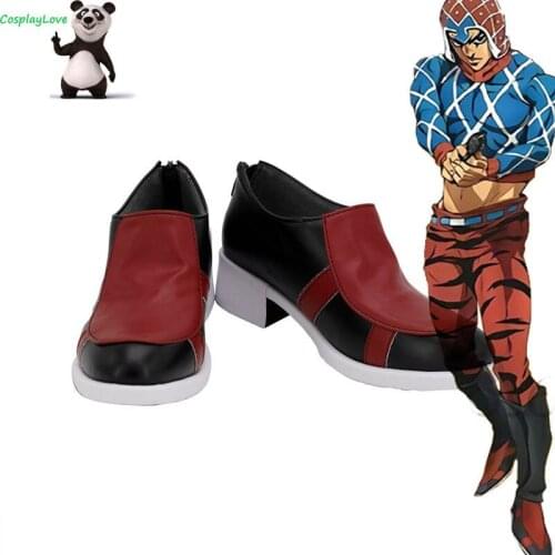 JoJos Bizarre Adventure: Vento Aureo Golden Wind Guido Mista Black Red Cosplay Shoes Long Boots Custom Made CosplayLove