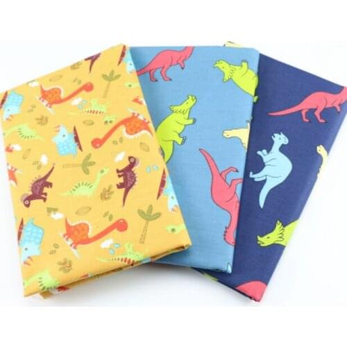 Dinosaur Animals Printed 100% Cotton Cartoon Fabric For Baby Sewing Quilting Fat Quarters Child DIY Patchwork Fabric Pink Blue