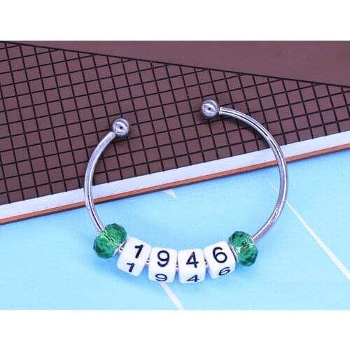 Drop Ship Greek Sorority White Rose Green European Beads The Links Incorporated 1946 Bangles For Women
