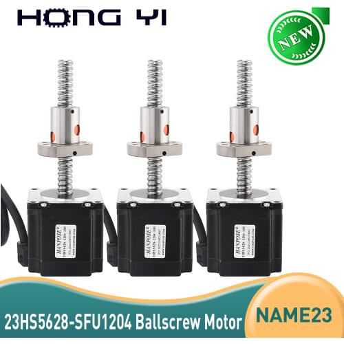 3pcs NEMA 23 Stepper Motor 23HS5628 phase 56mm 126N.cm sfu1204 ball screw 150 250 350MM for CNC 3D Printer step motor nema 23