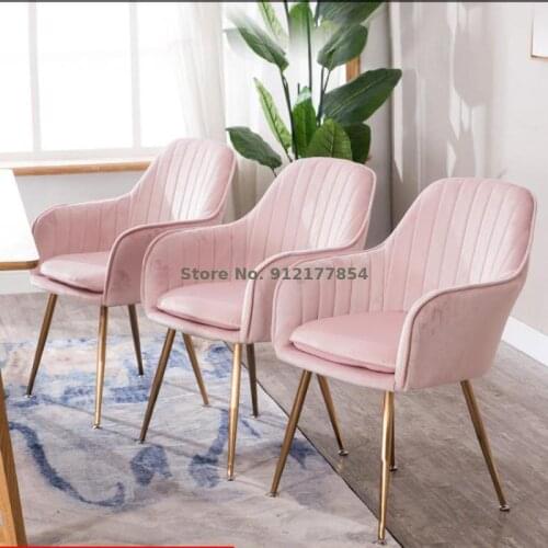 Nordic ins wind iron art makeup chair bedroom net red chair manicure chair backrest light luxury dining chair modern minimalist