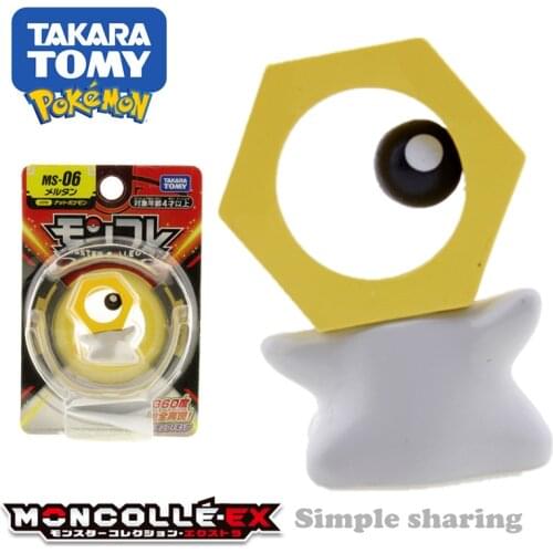 Takara Tomy Tomica Pokemon Pocket Monsters Moncolle MS-06 Meltan 3-5cm Mini Resin Anime Figure Toys For Children Collectibles