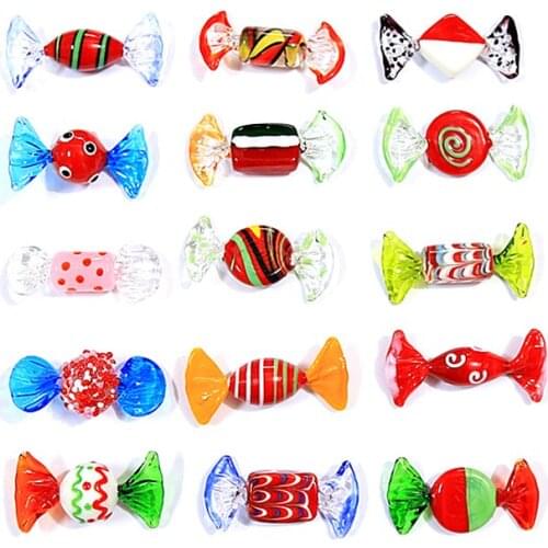 MURANO art Christmas red Glass Candy Ornaments home Table decoration accessories Holiday Party New Year gift for friend children