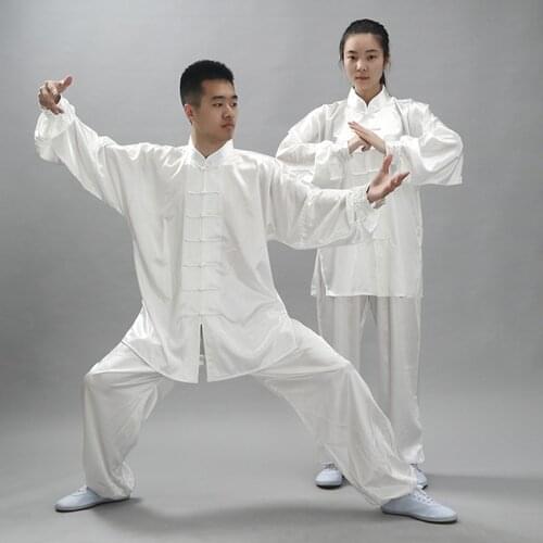 Kung Fu Uniform Chinese Style Tai Chi Solid Men Women Wushu Martial Arts Morning Exercise Bruce Lee Tang Suit Superior Quality
