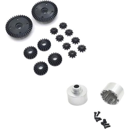WLtoys 104001 RC car Upgrade metal refit spare parts 40t 20t 10t differential gear Front and rear differential boxes