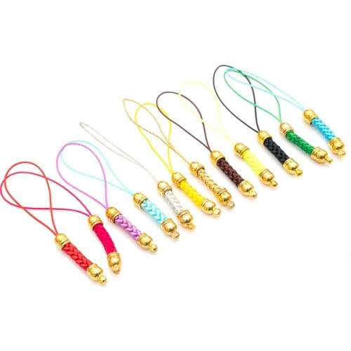 10 pcs Lobster clasp drawstring Strap lanyard mobile phone Lariat mobile straps charm Nylon key chain chain handmade jewelry DIY