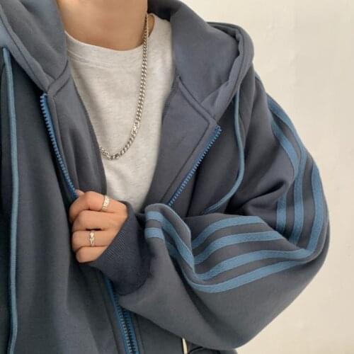 Oversized Print Long Sleeve Zip Up Hoodies Women Korean Fashion Autumn Winter Thick Jacket Clothes Chic Harajuku Woman Pullover