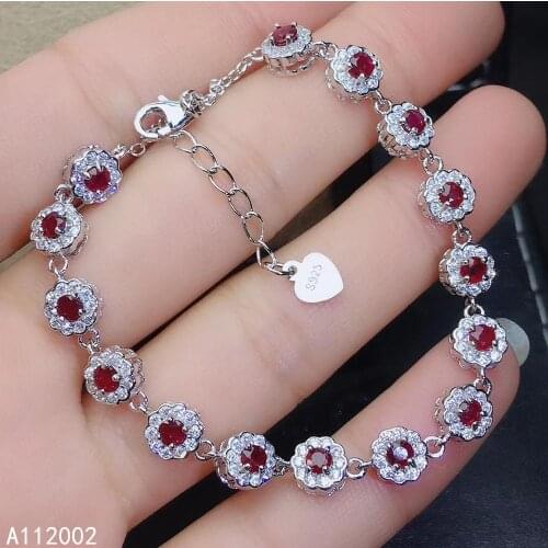 KJJEAXCMY fine jewelry natural Ruby 925 sterling silver new gemstone women hand bracelet support test beautiful hot selling