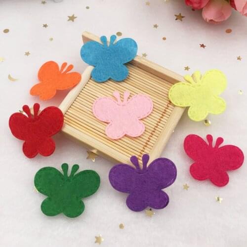 100pcs mix Padded Felt Butterfly Applique Crafts Wedding Making DIY Craft Supplies SA901*2