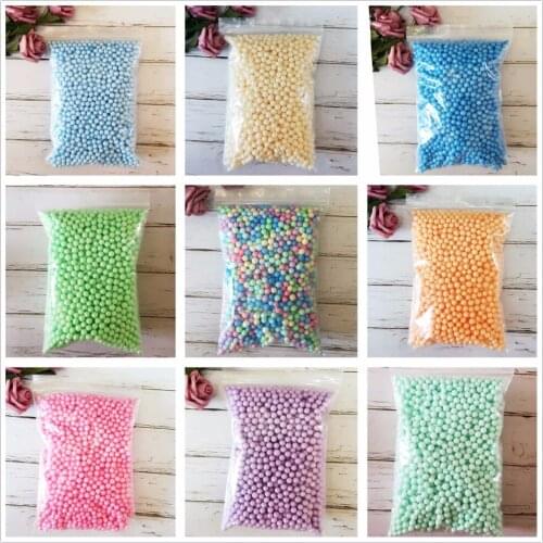 13g*9bags 7-9mm Macarons Light Colors Pastel Foam Beads No Bleeding colors Floam beads Slime Filler For Fish Tank Decoration Toy