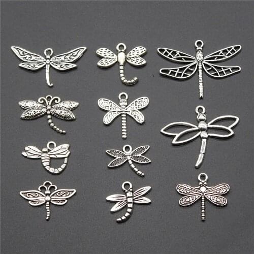 15pcs Dragonfly Charms Antique Silver Color Dragonfly Charms Pendants For Jewelry Dragonfly Charms Jewelry Making
