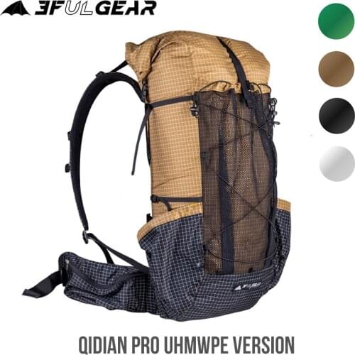 3F UL GEAR QiDian Pro UL Backpack Outdoor Climbing Bag Camping Hiking Bags Qi Dian UHMWPE ultralight Gold/gray/black/green
