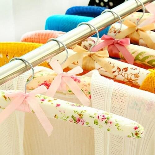 5PCS Sponge Clothes Hangers Non-Slip Space Saving Dress Hanger Hook Drying Rack Clothes Hangers Random Color