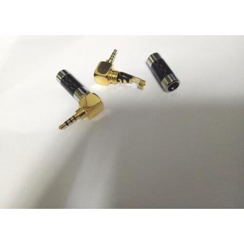 50pcs Coppe 2.5mm 4 Pole 90 degree Plug ADAPTER soldering connector New