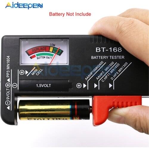 BT-168 AA/AAA/C/D/9V/1.5V batteries Universal Button Cell Battery Colour Coded Meter Indicate Volt Tester Checker BT168 Power