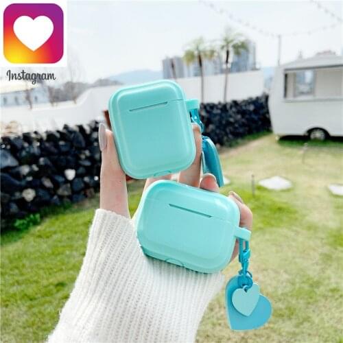 Cute Love heart silicone case for Apple Airpods pro 1 2 cases for air pods 3 2 accessories girl gift eartips keychain