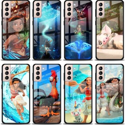Moana Art Disney Tempered Glass Cover For Samsung Galaxy S21 Plus Ultra M21 M31 M51 A52 A72 Phone Case Coque