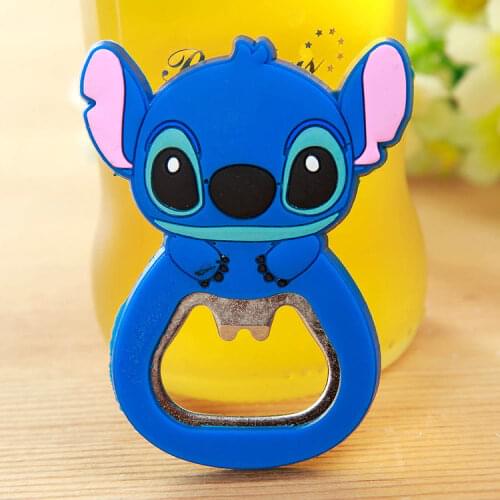 Disney Stitch Creative Cartoon Bottle Opener Refrigerator Sticker Beer Opener Silicone Cute Wine Bottle Opener Wine Opener