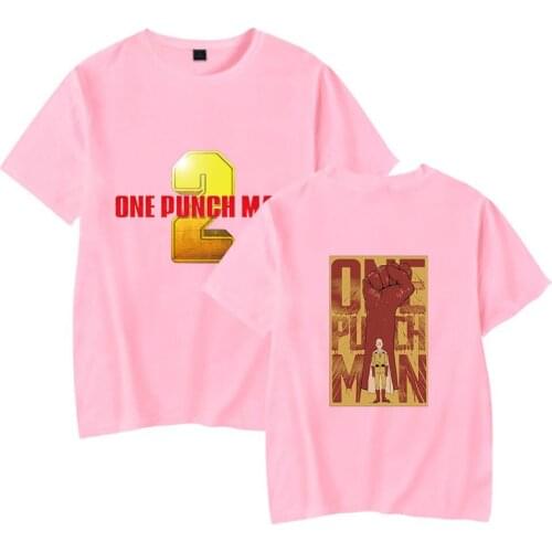 Aikooki New One Punch Man Season 2 Pink T-shirt Men/Women Fashion Casual Hip Hop T shirt Print One Punch Man Season 2 T-shirts