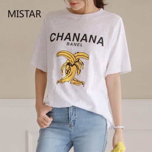 Short Sleeve T shirt Women Clothing New Fashion Women T-shirts Harajuku Banana Printed Tops Tee Summer Female T shirt