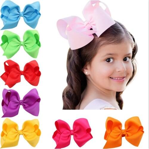 Hot Fashion Grosgrain Ribbon Bow Hair Clip Pin Aligator Clips Flower Baby/Girl With Large Hairpins Boutique Hair Accessories