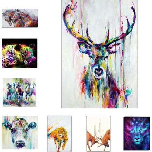 Canvas Painting Watercolor Painting Abstract Animal Leopard Deer Poster Print Wall Art Picture Living Room home Decoration