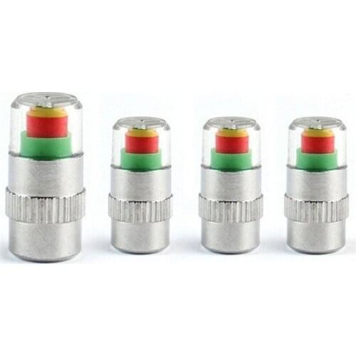 4Pcs/Set Car Tire Valve Cap Tire Pressure Table Tire Gauge Tire Pressure Monitoring Warning Cap Car Accessories